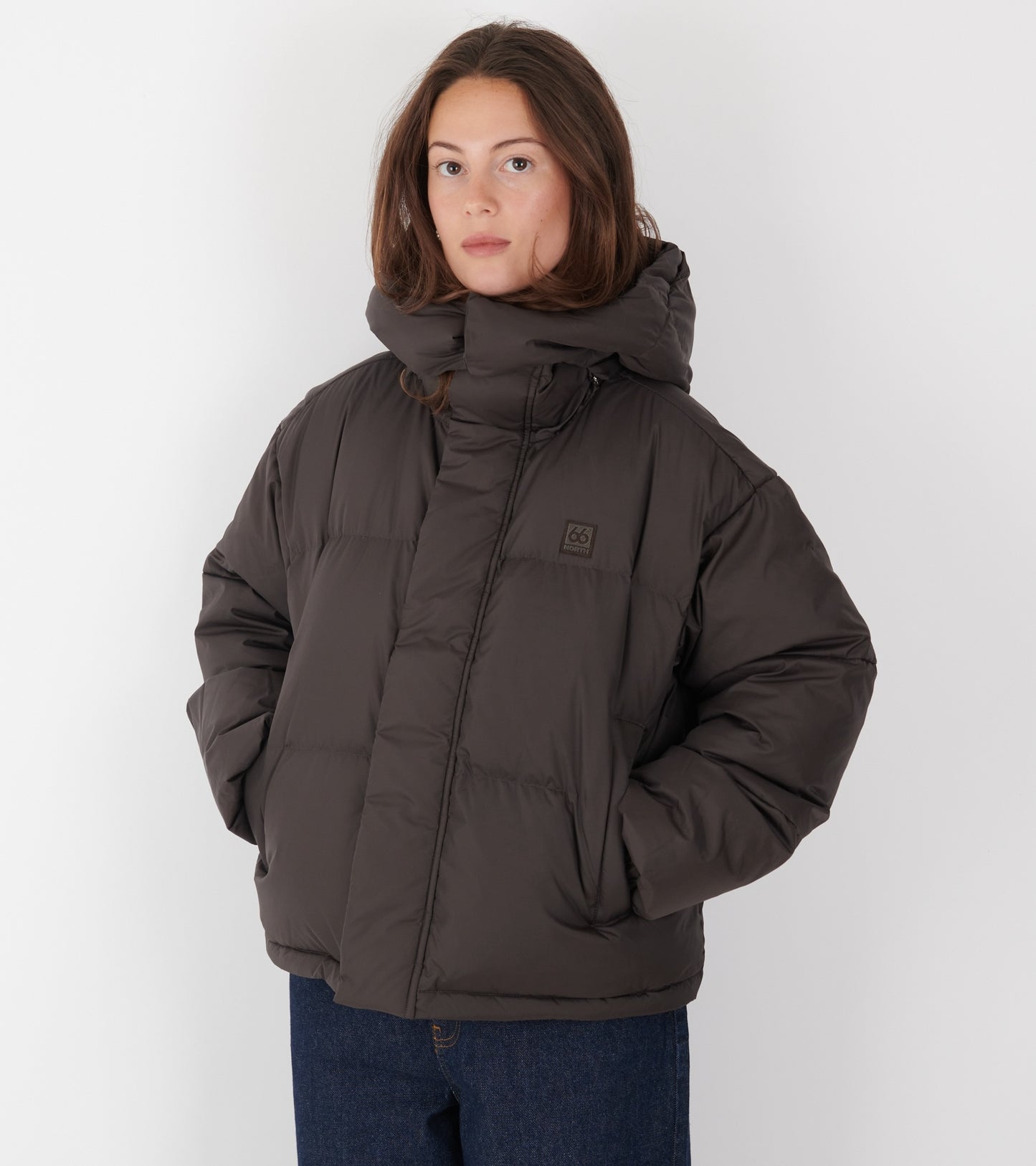 Dyngja Down Cropped Jacket Licorice