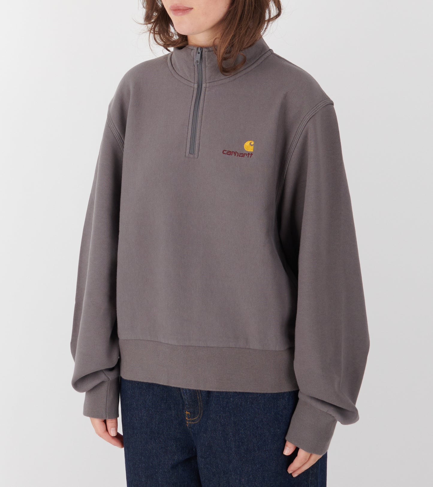 W American Script High Neck Sweat Porphyry