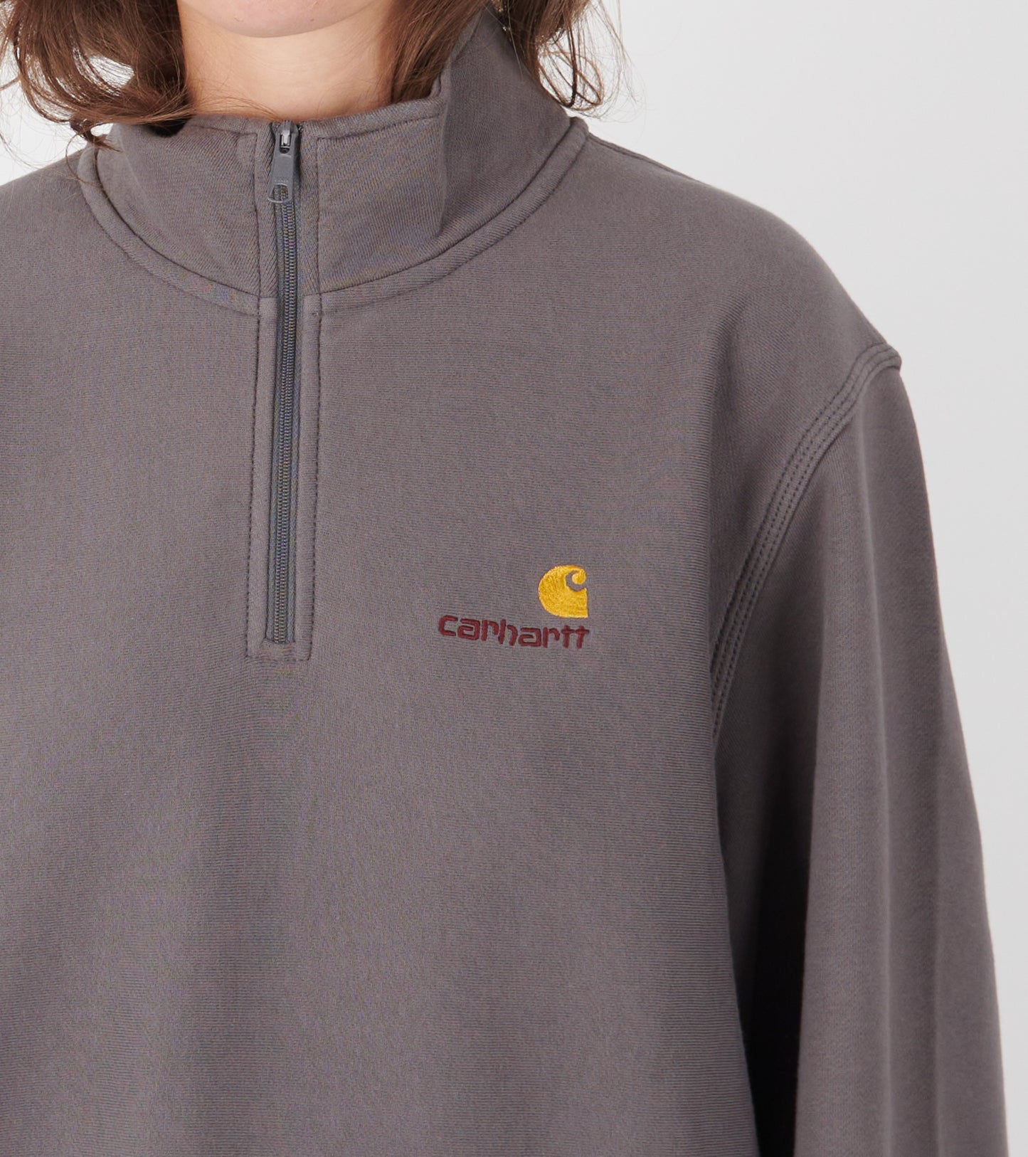 W American Script High Neck Sweat Porphyry