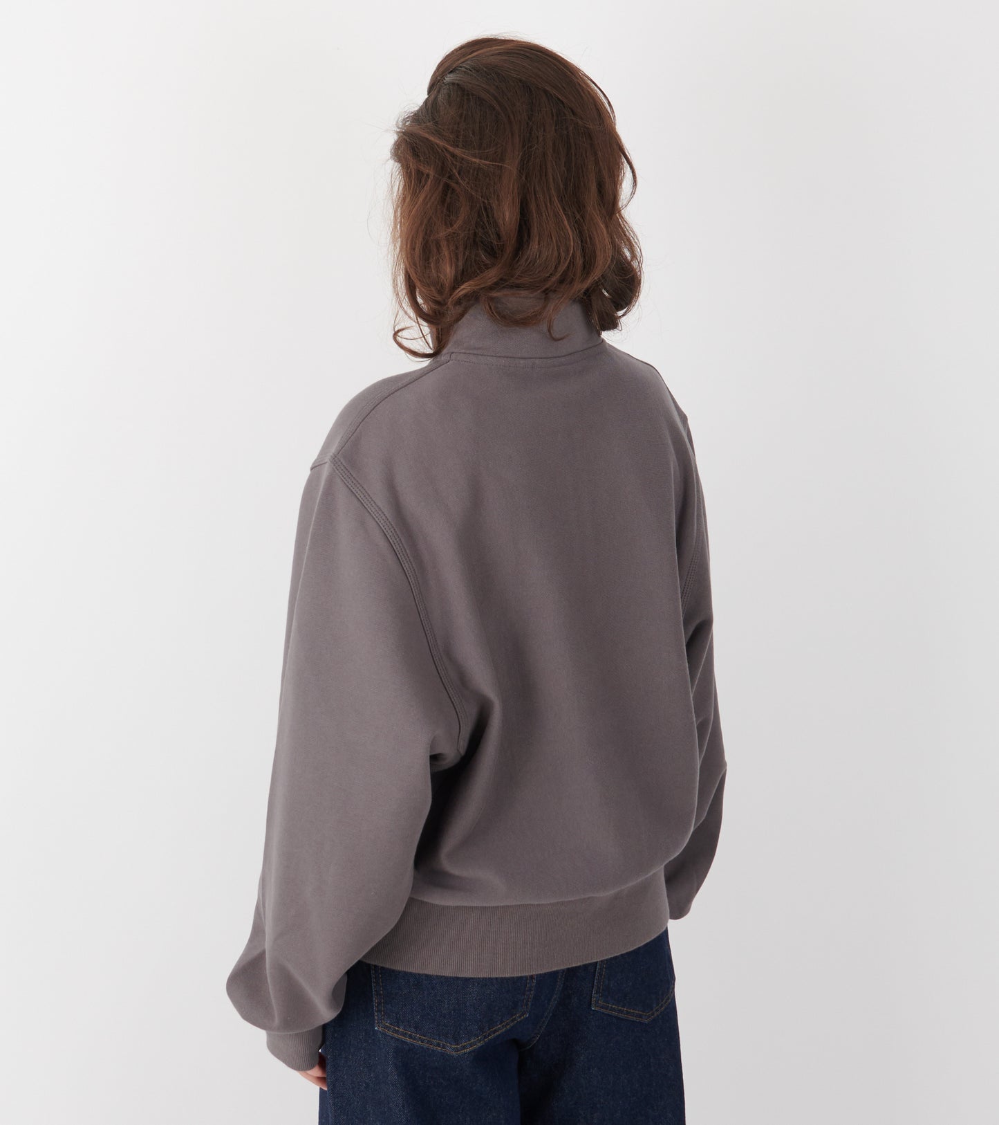 W American Script High Neck Sweat Porphyry