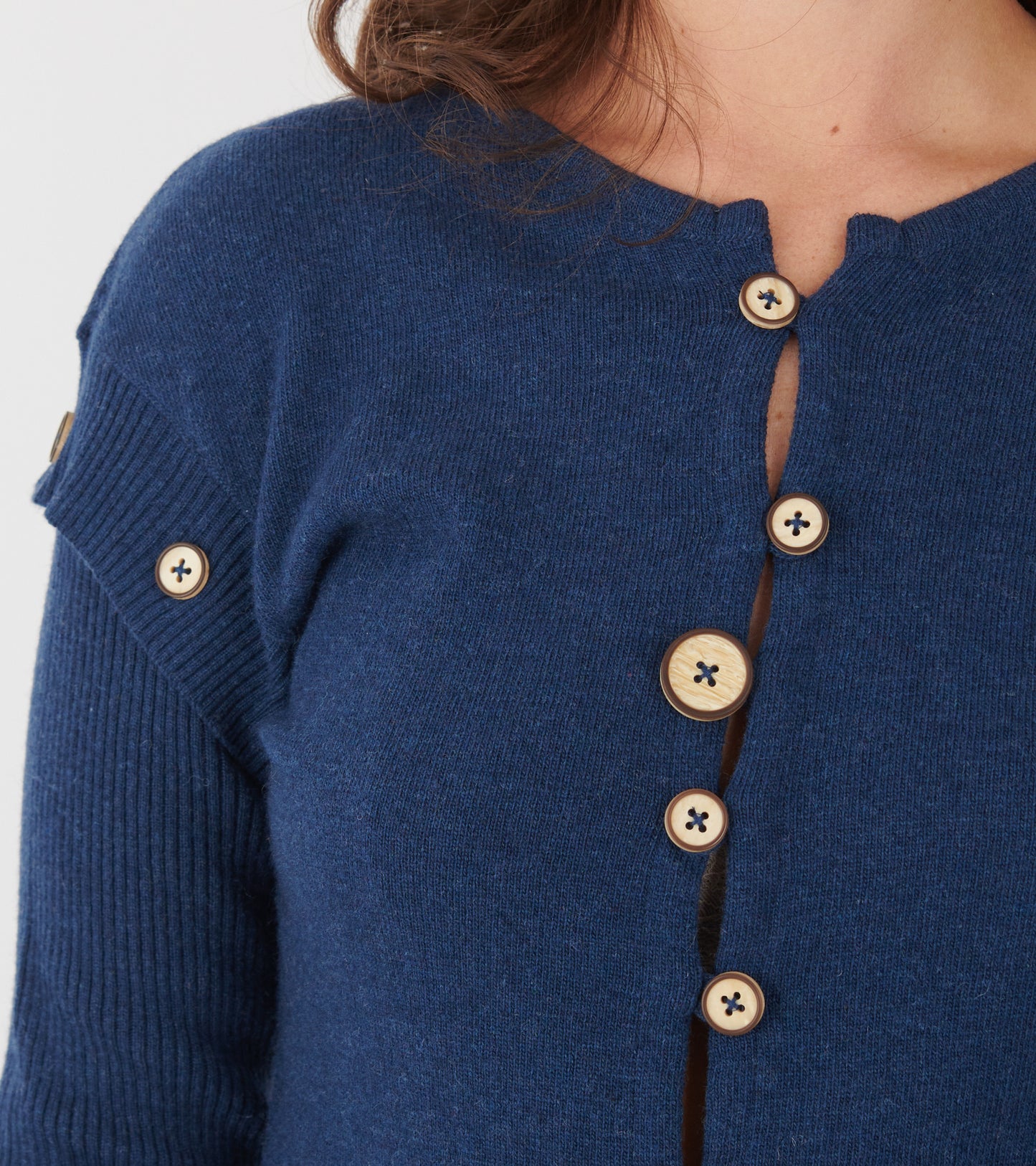 Caroline Cardigan Navy Blue Melange