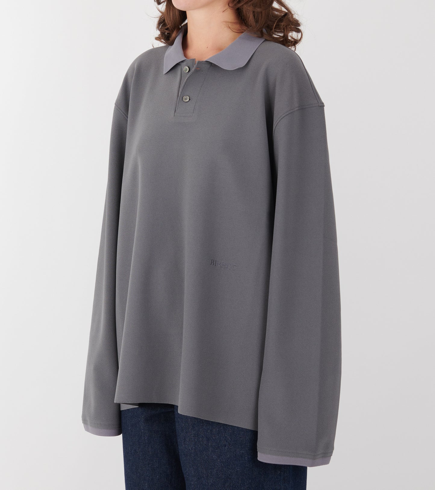 Lay2 Long-Sleeve Polo Silver