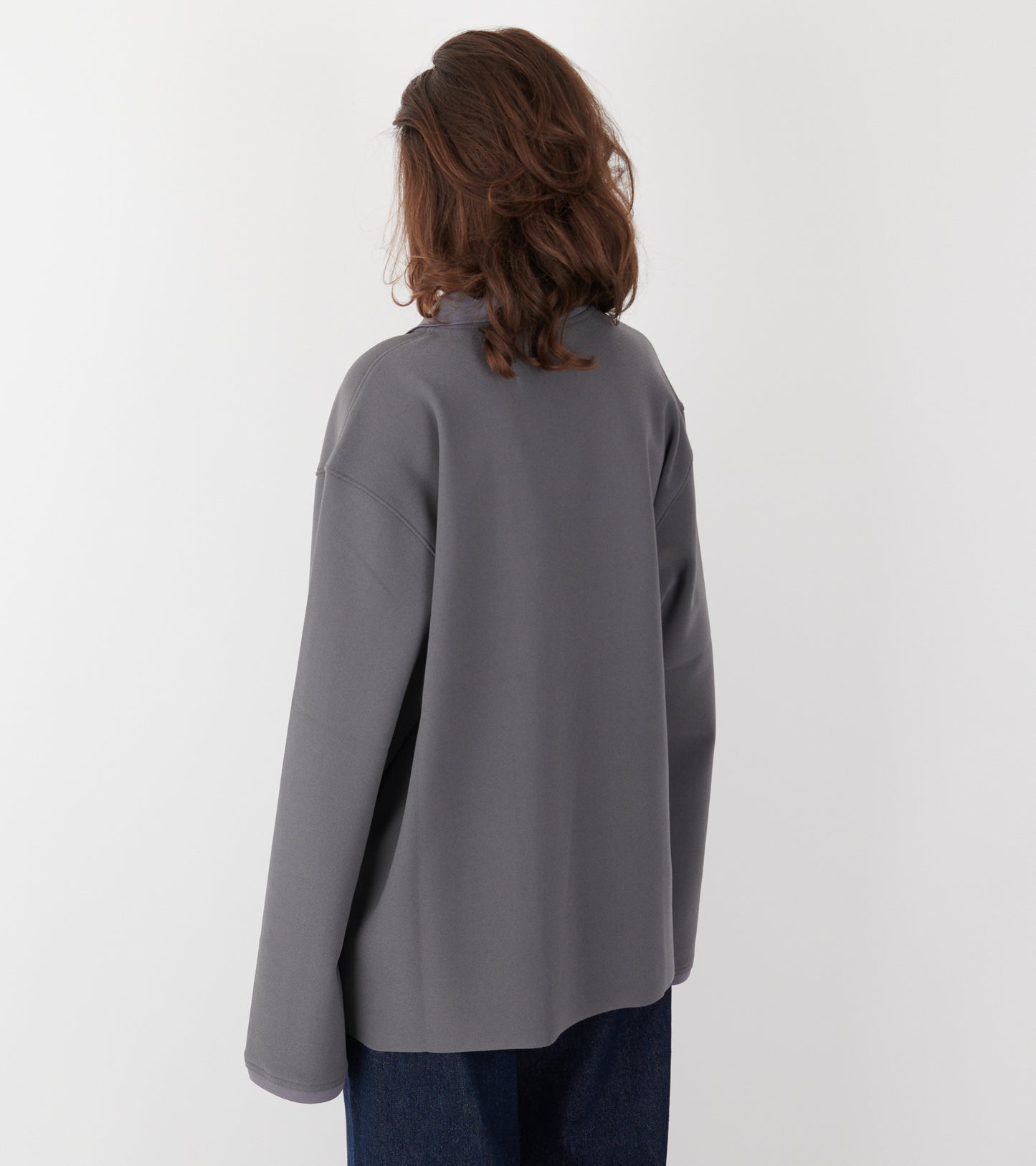 Lay2 Long-Sleeve Polo Silver