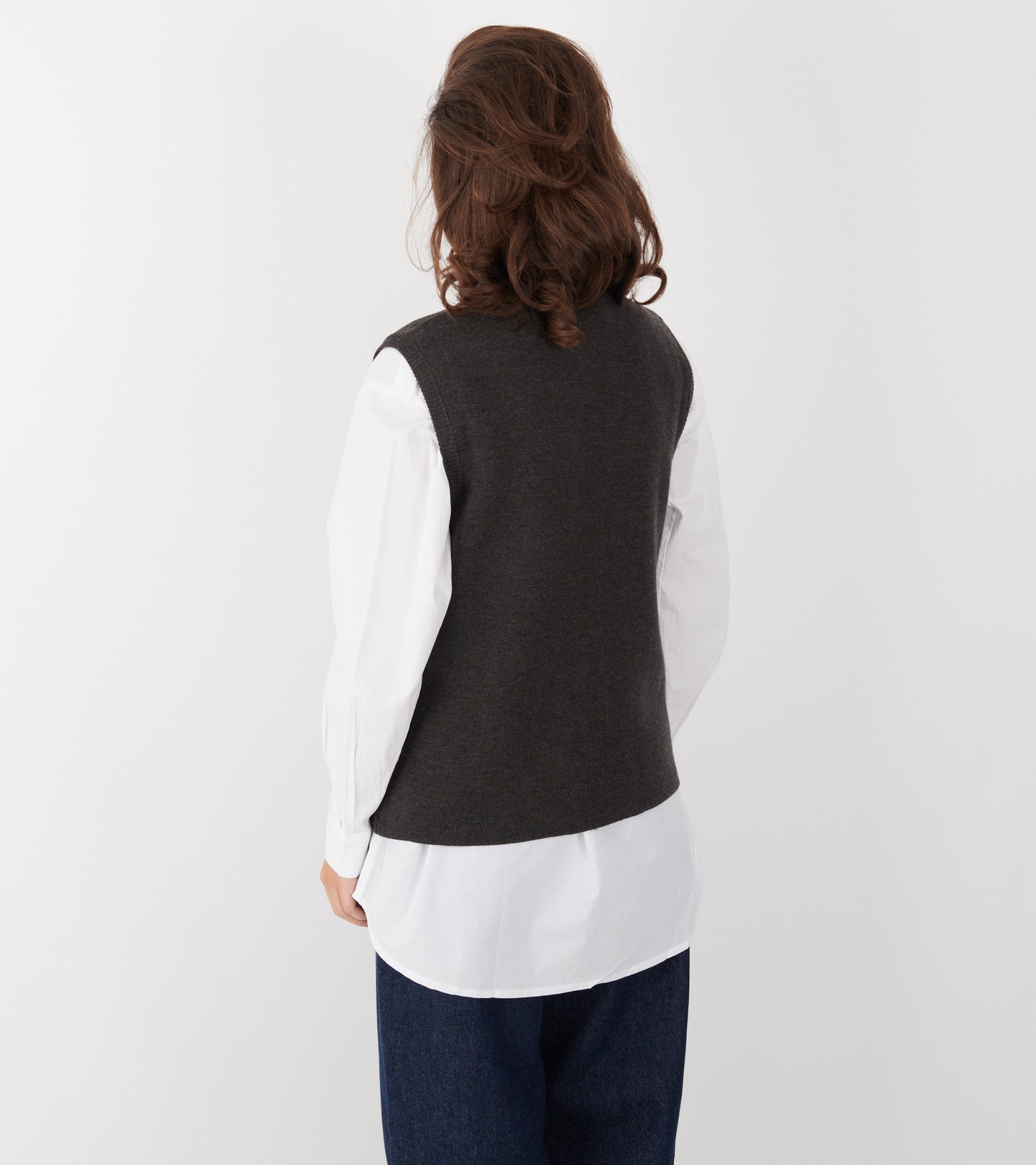 Elva Vest Dark Brown Melange