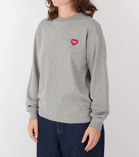 W L/S Heart Patch T-shirt Grey Heather