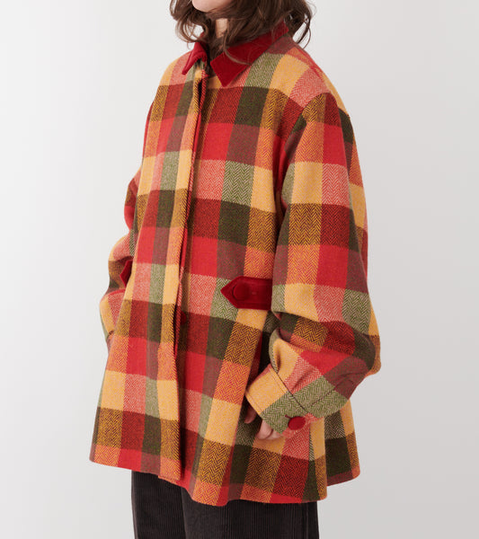 Amanda Coat Red/Orange Check