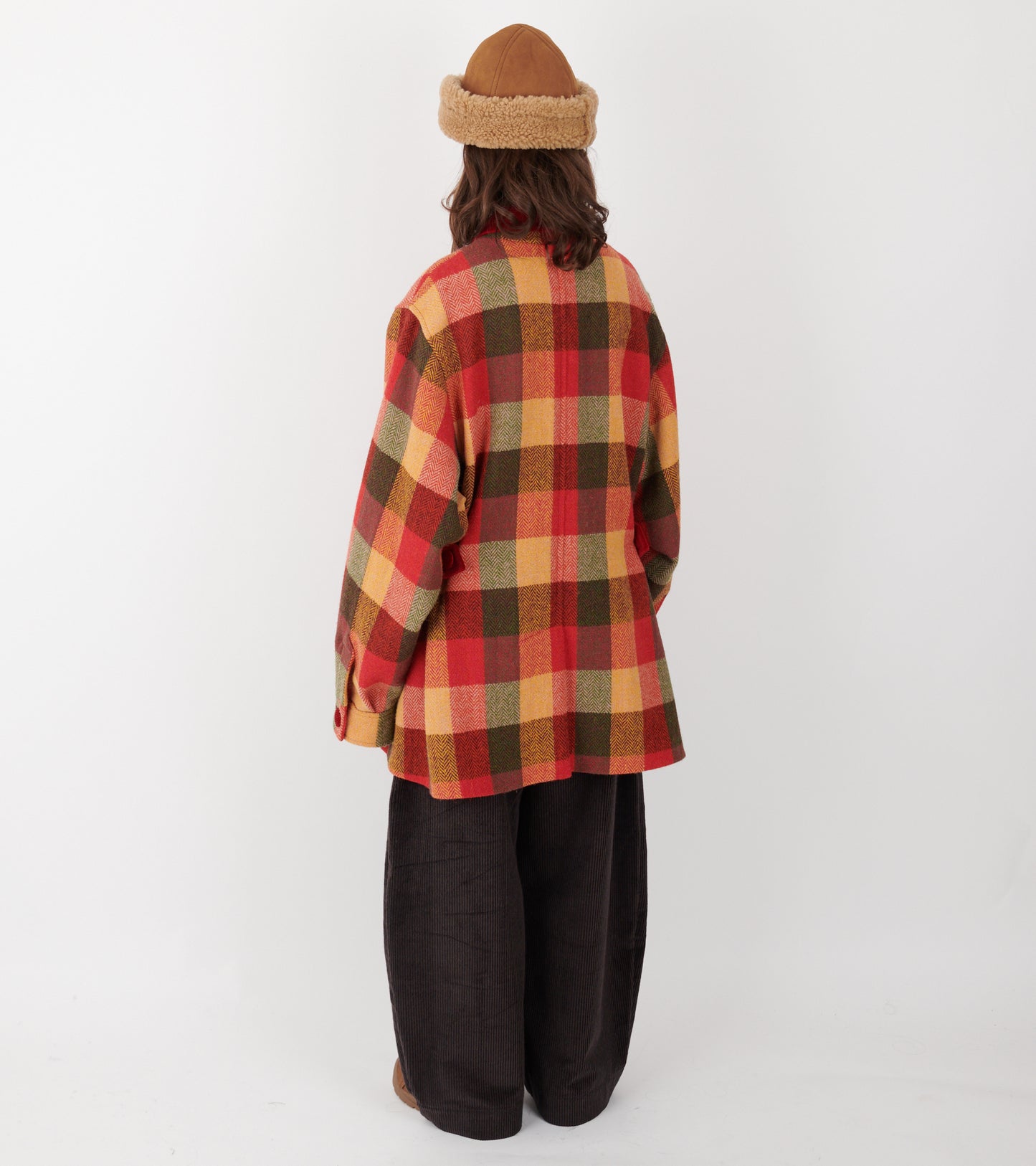 Amanda Coat Red/Orange Check