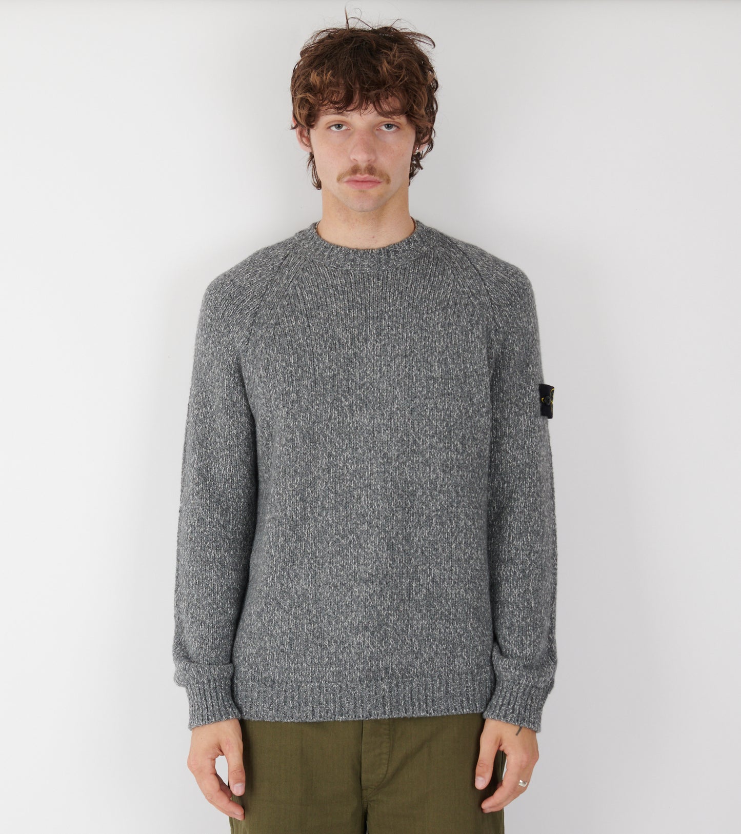 Wool Mix Crewneck Grey Melange
