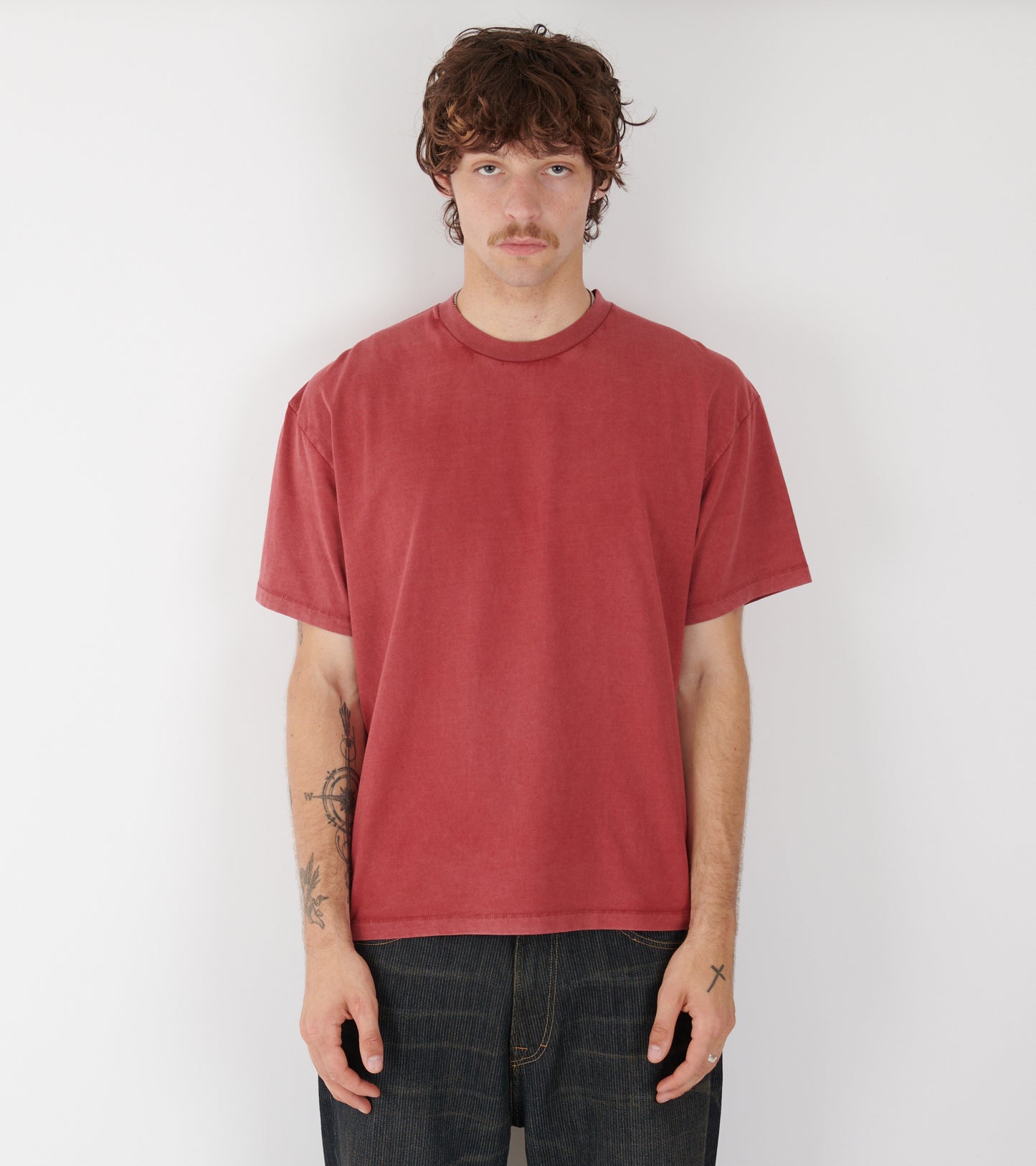 Back Logo Box Tee Vintage Red