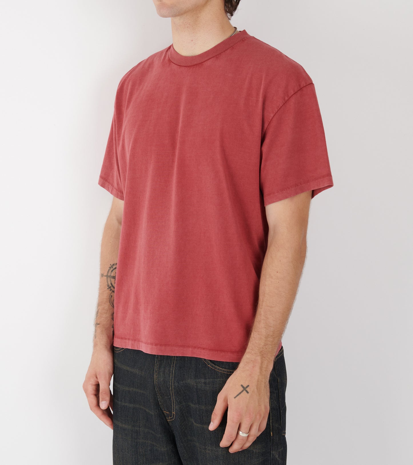 Back Logo Box Tee Vintage Red