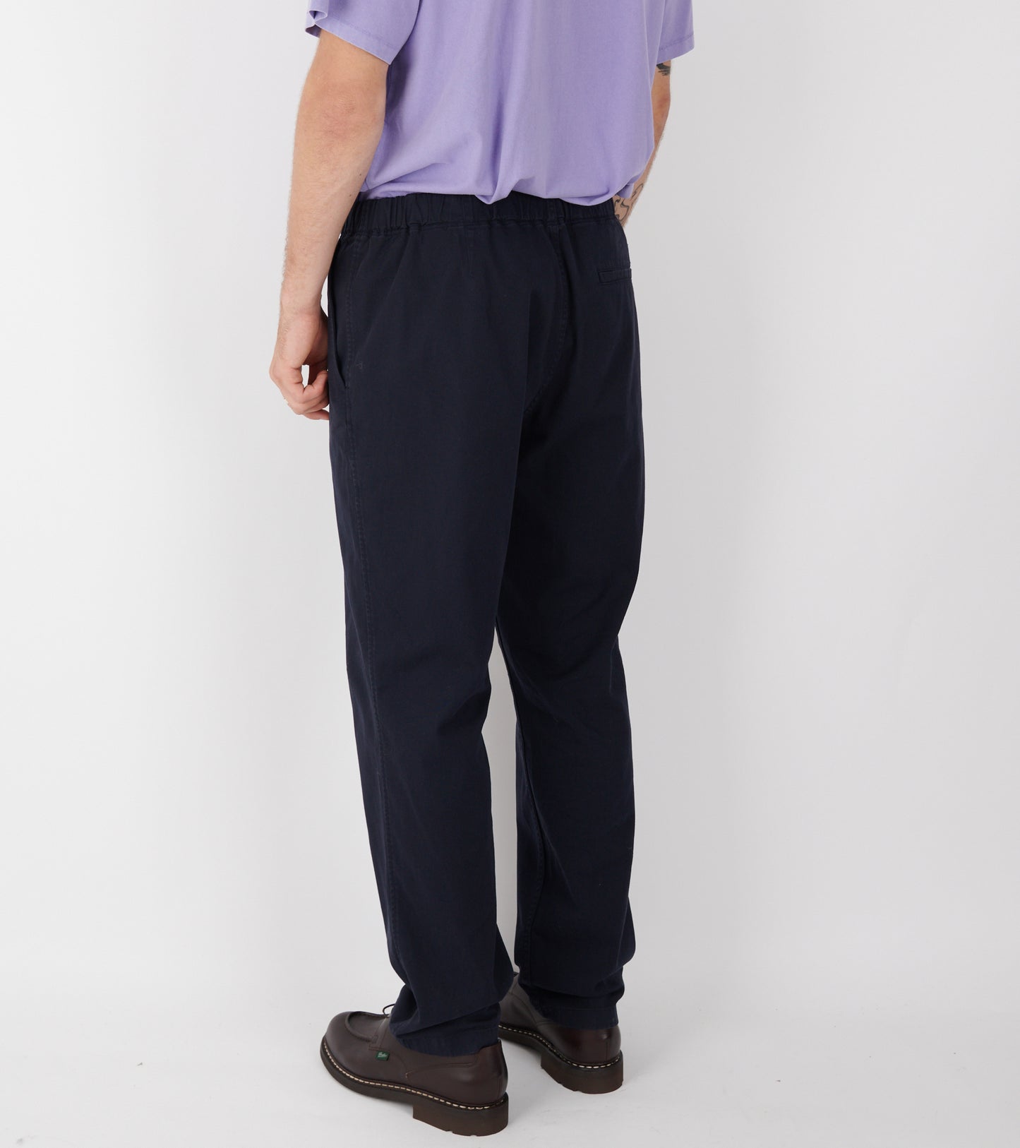 Ezra Relaxed Organic Stretch Twill Trouser Dark Navy