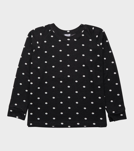 Jaquard Dot Sweat Black/Ecru