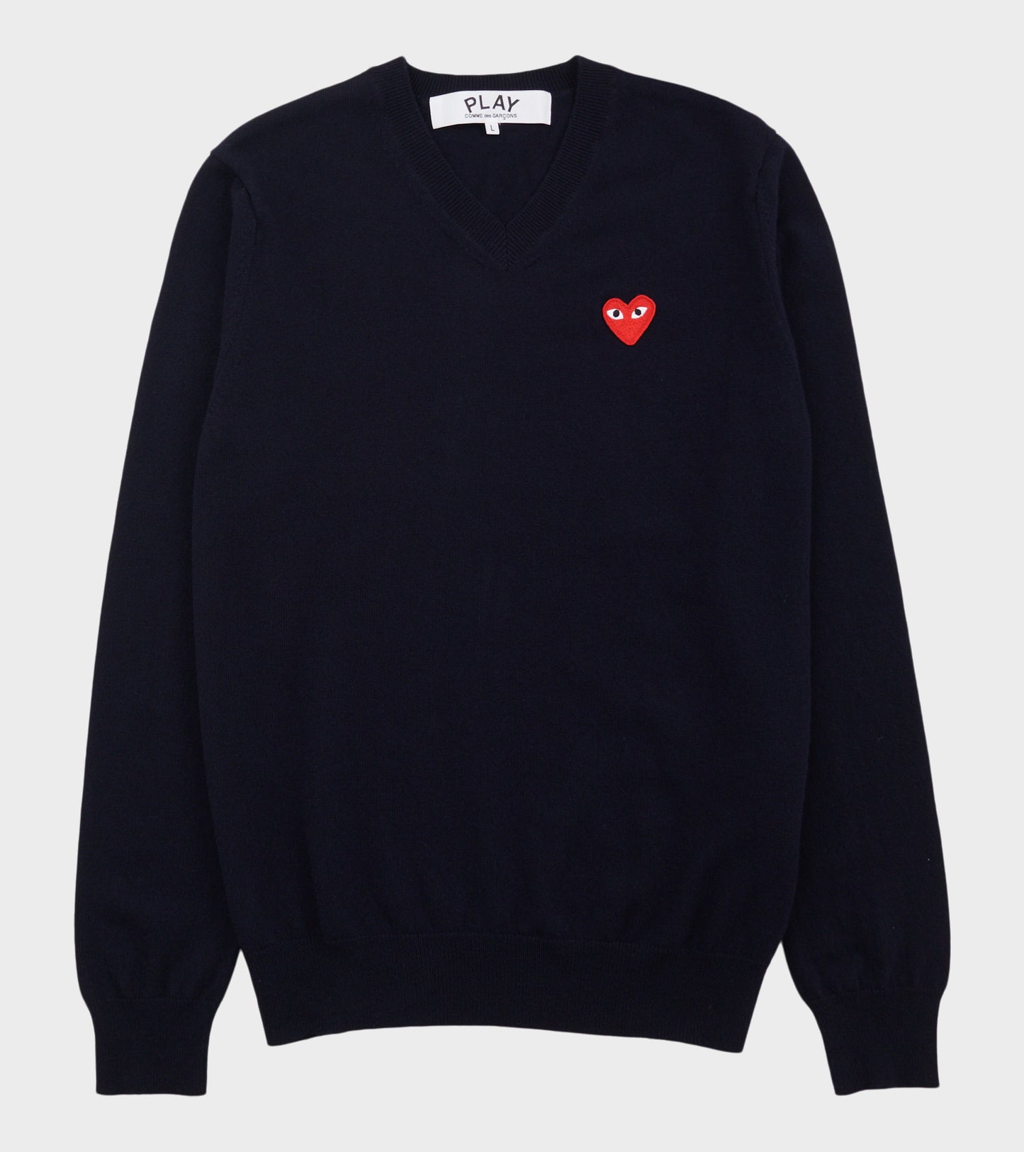 U Red Heart V-neck Sweater Navy