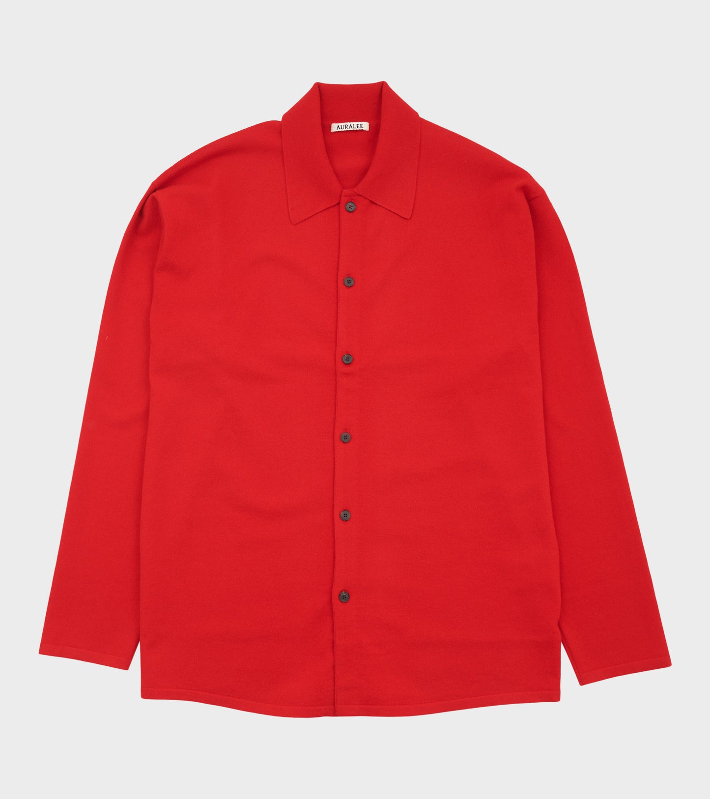 High Twist Wool Knit Shirt Cardigan Red