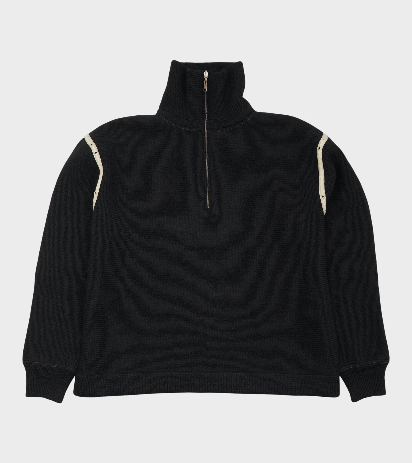 Chunky Wool Half-zip Black