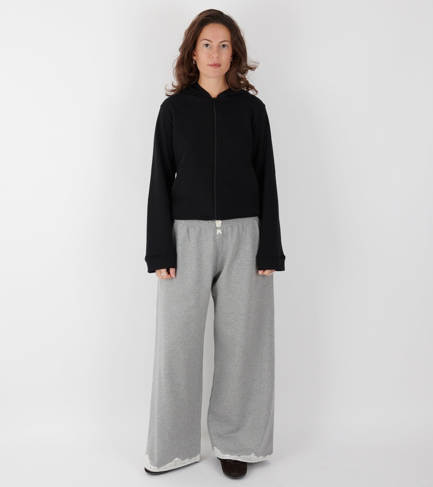 Lace Sweatpants Dark Grey Melange