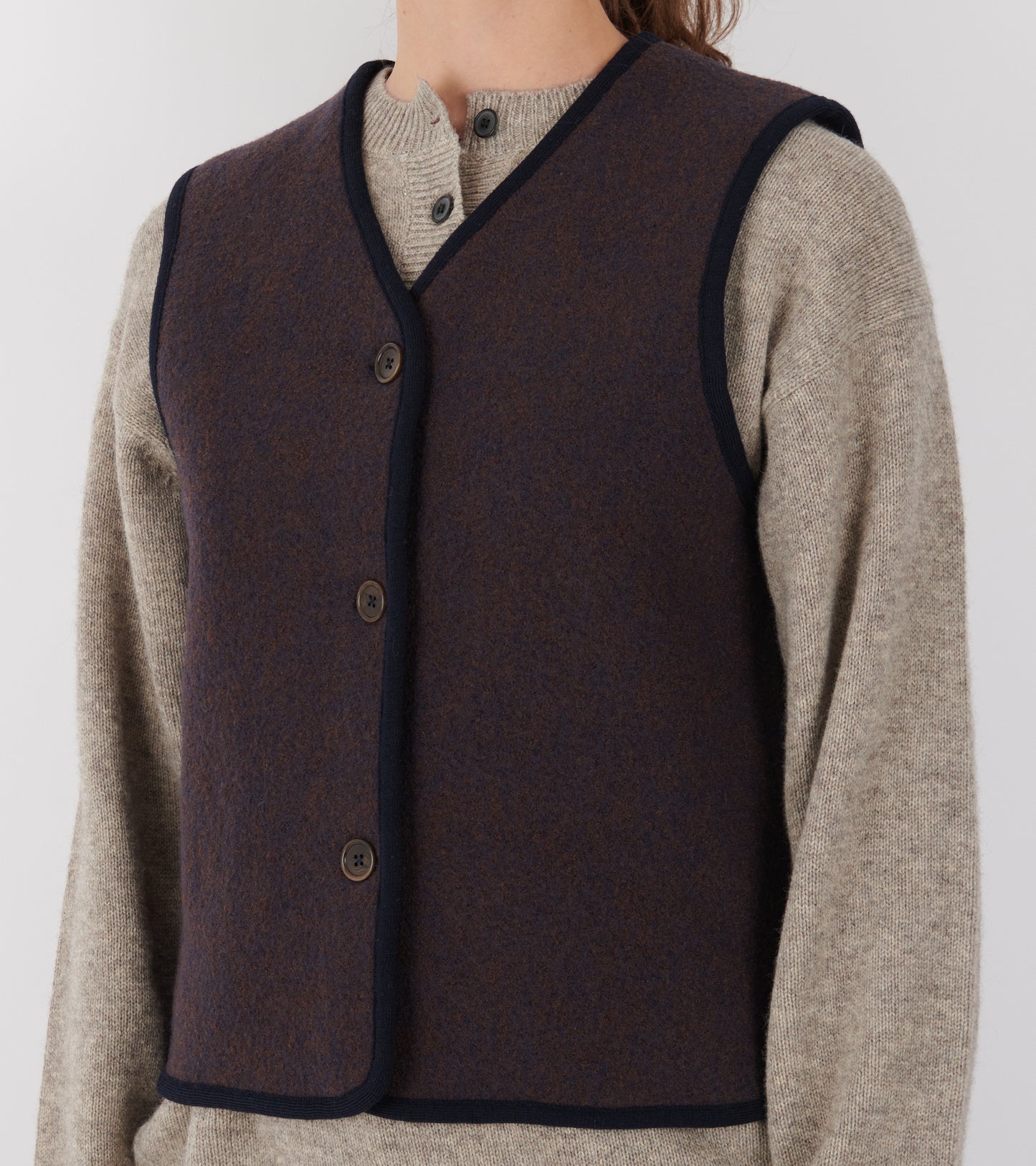 Hilda Vest Navy Melange