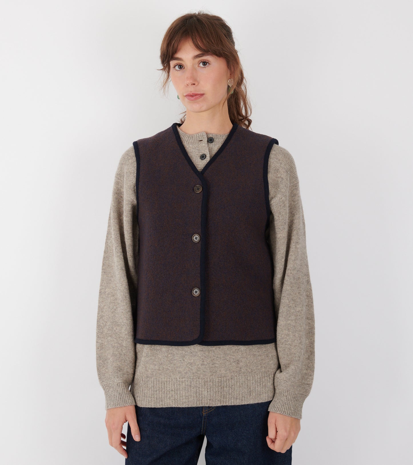 Hilda Vest Navy Melange