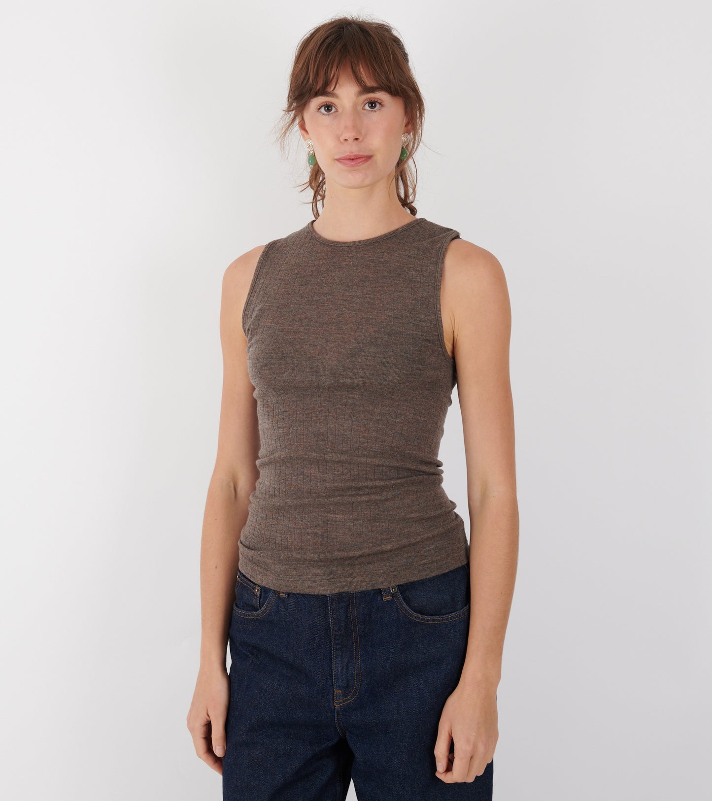 101 Wool Tank Top Brown