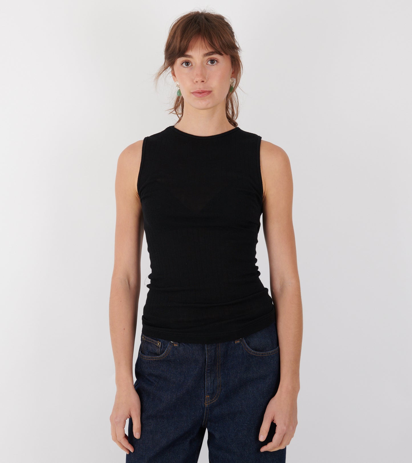 101 Wool Tank Top Black