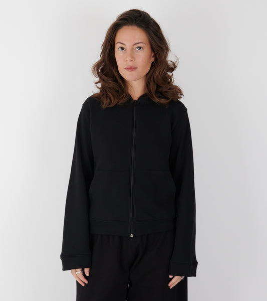 Lace Zip-up Hoodie Black