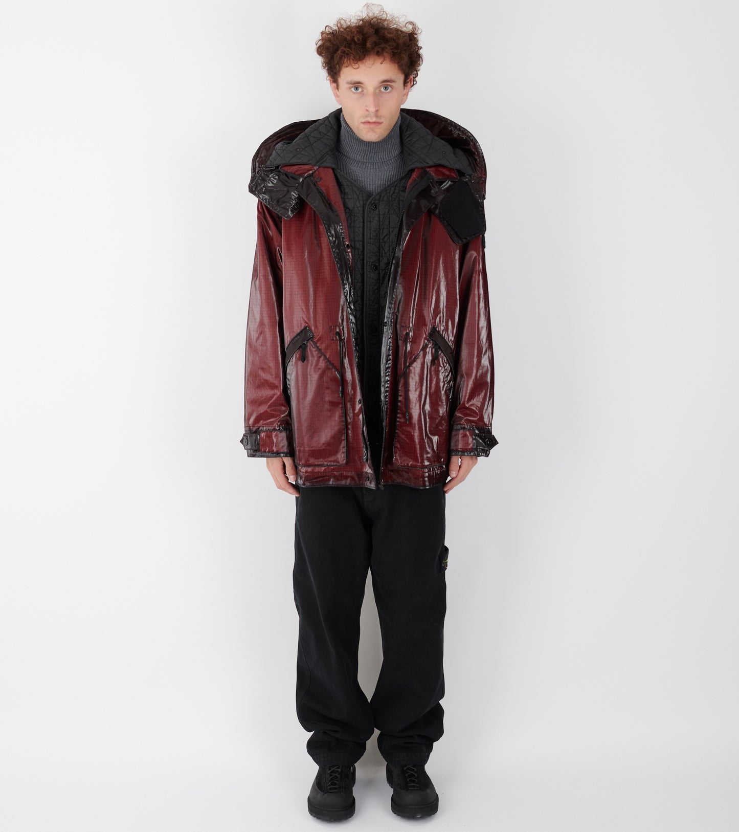 Uneven Ripstop Prismatico Jacket Dark Red