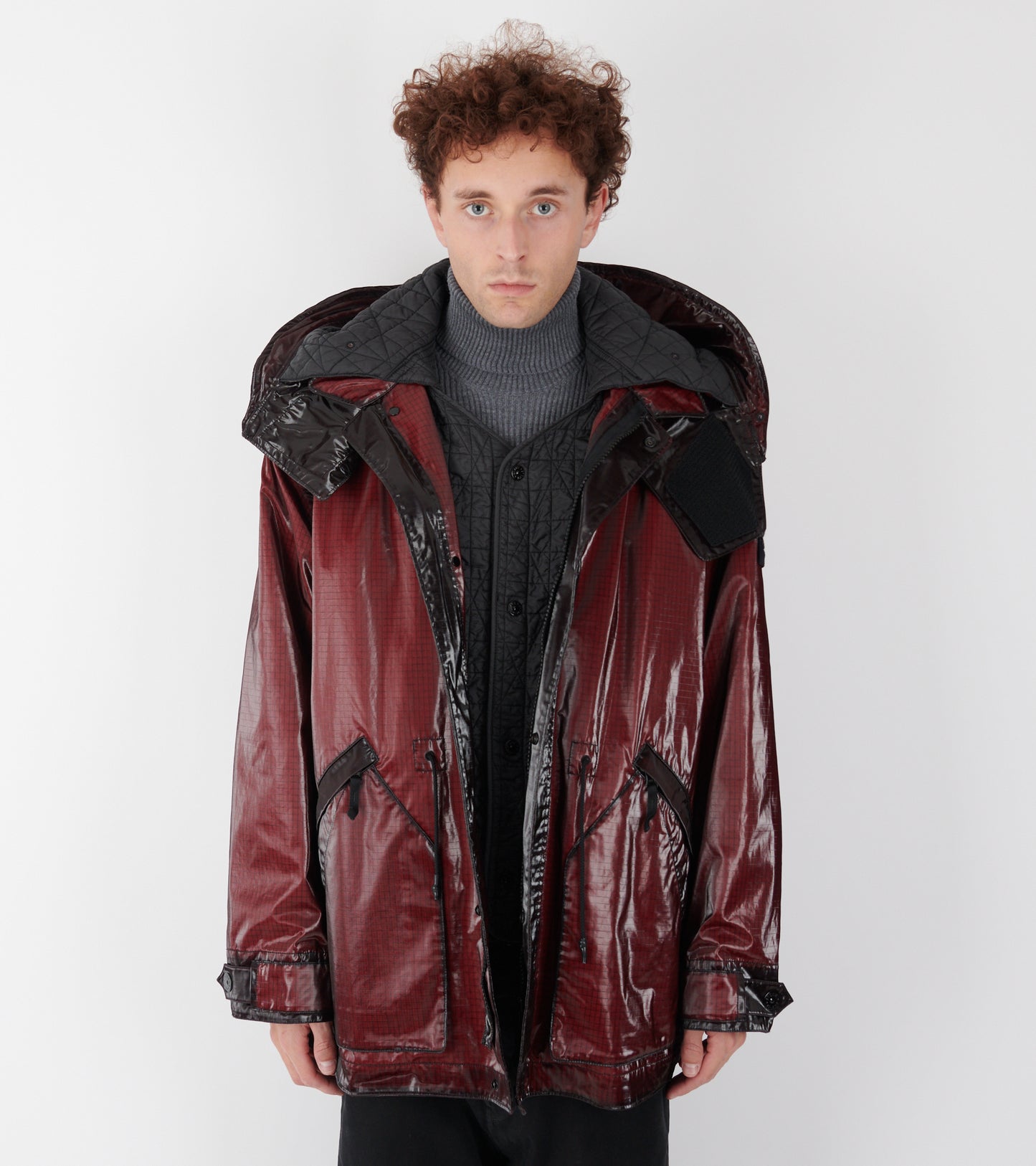 Uneven Ripstop Prismatico Jacket Dark Red