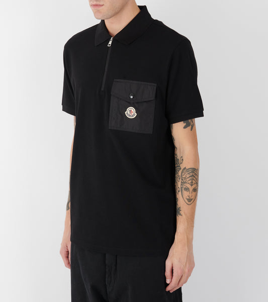 S/S Pocket Cotton Polo Black