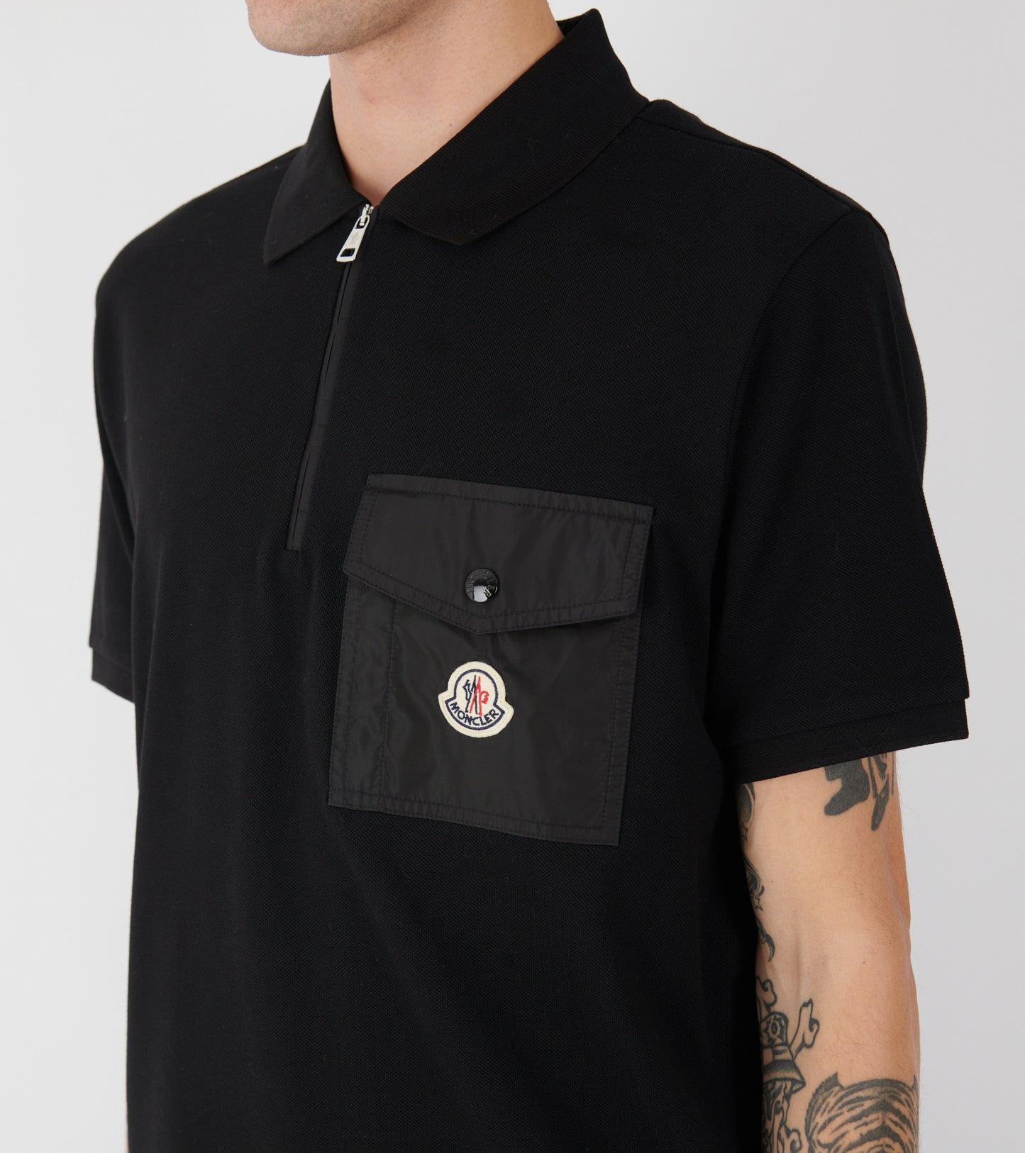 S/S Pocket Cotton Polo Black