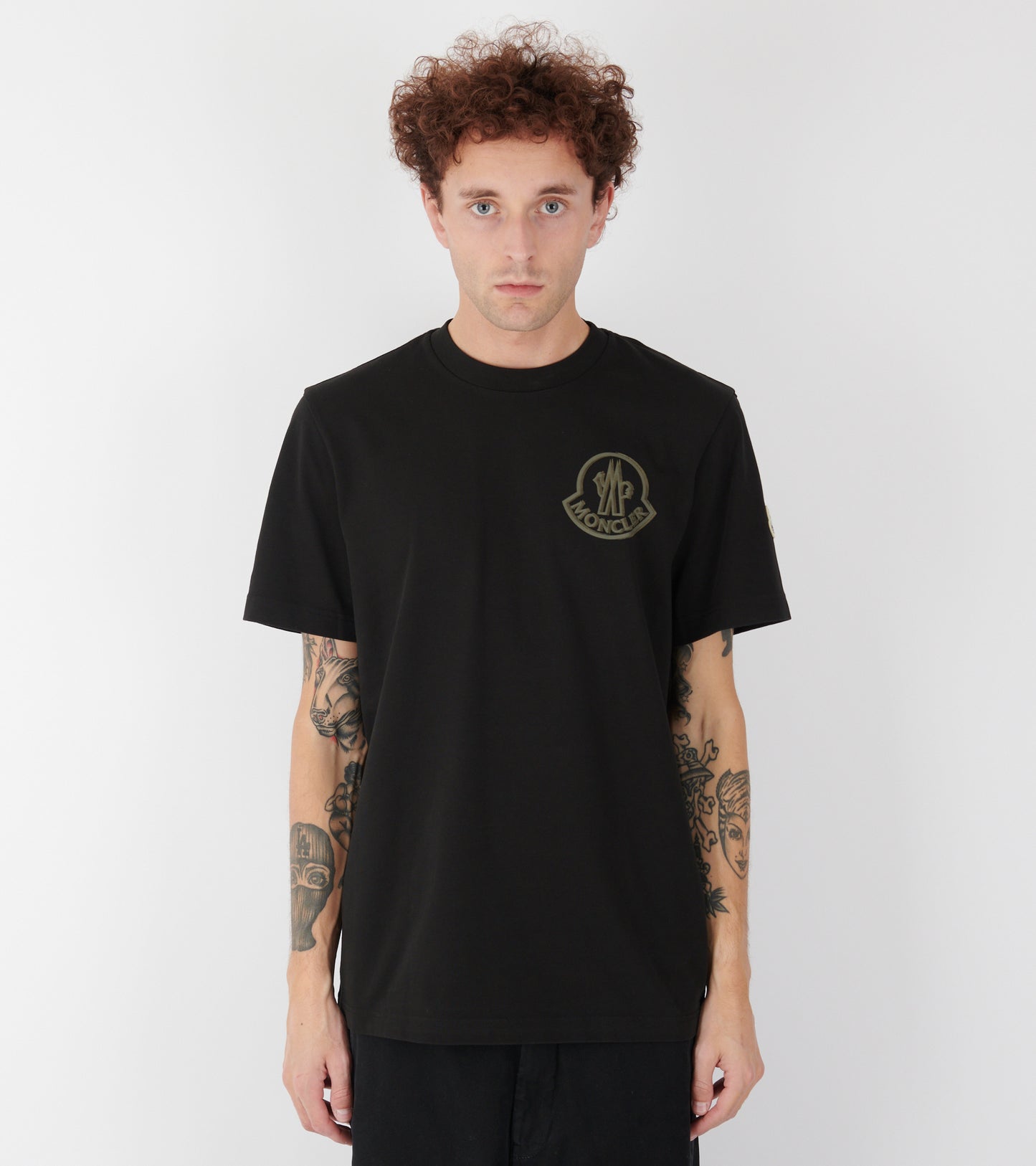 Logo Cotton T-shirt Black/Olive Green