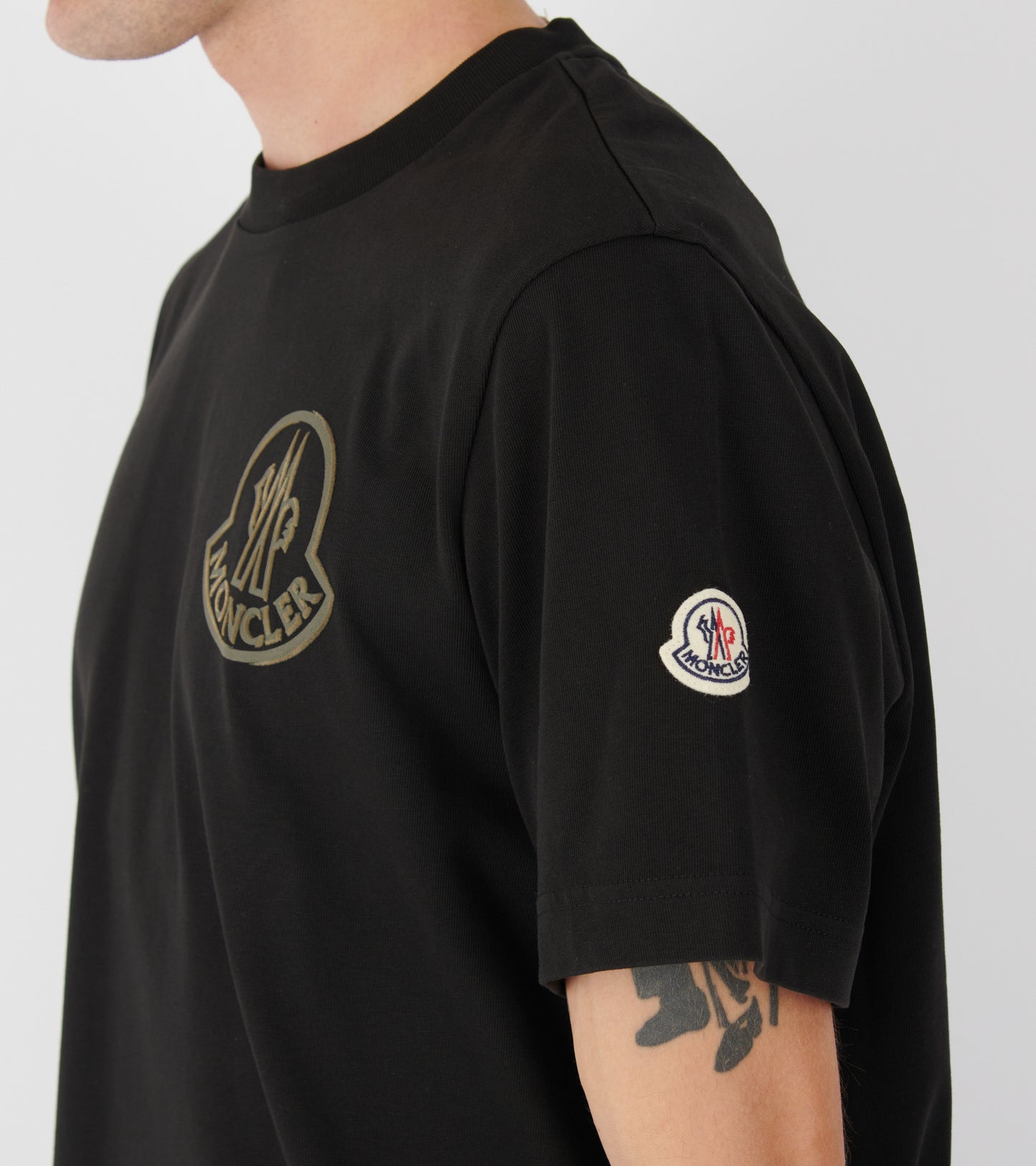 Logo Cotton T-shirt Black/Olive Green