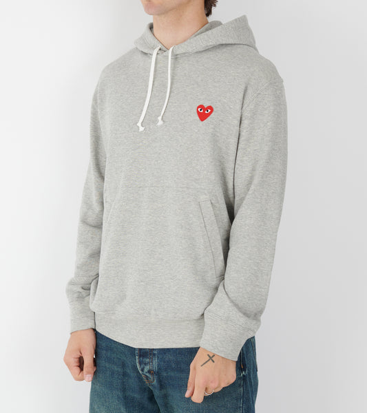 U Red Heart Hoodie Grey