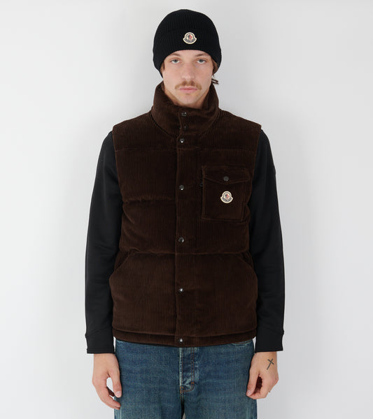 Agen Corduroy Down Vest Brown