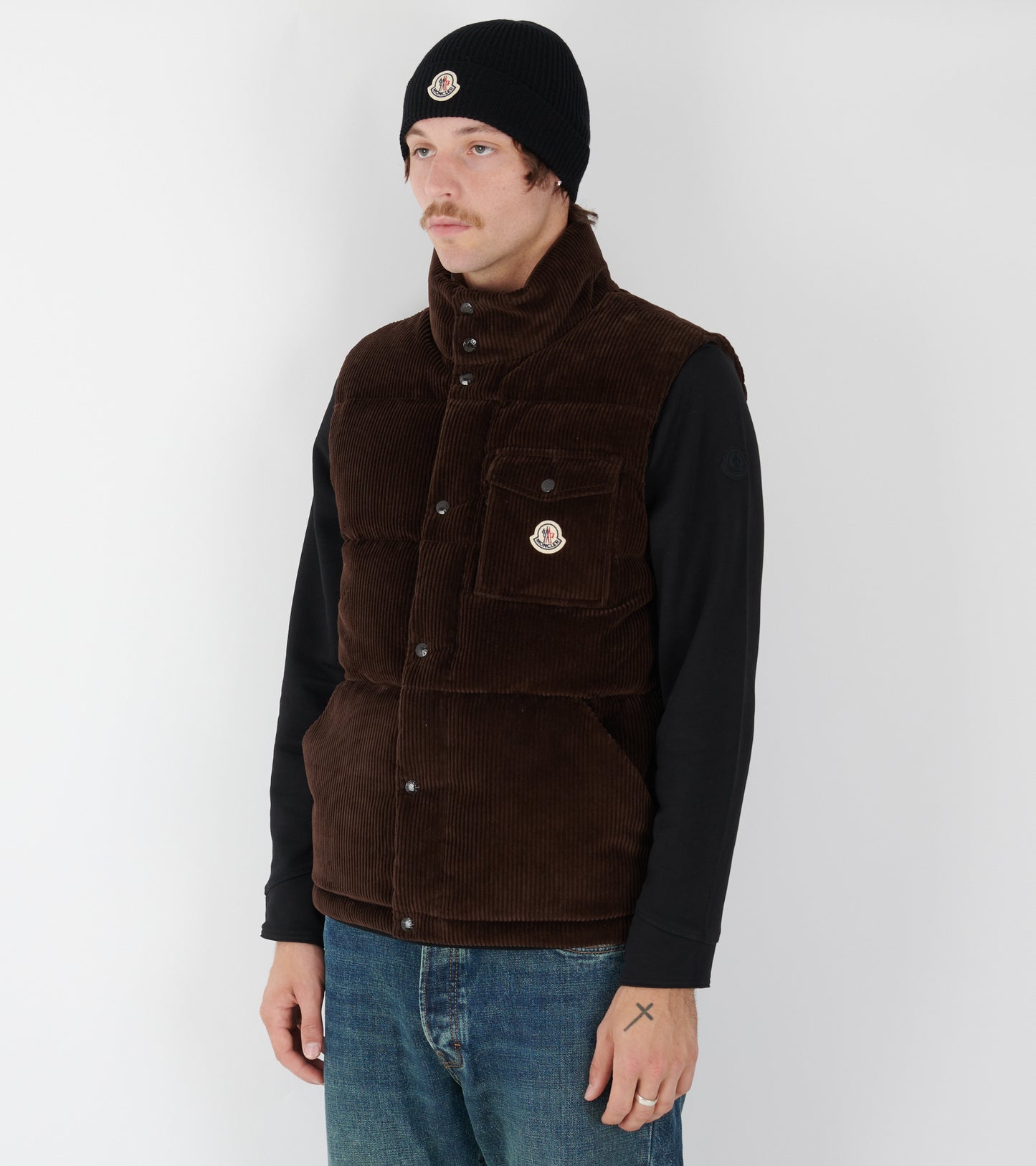 Agen Corduroy Down Vest Brown