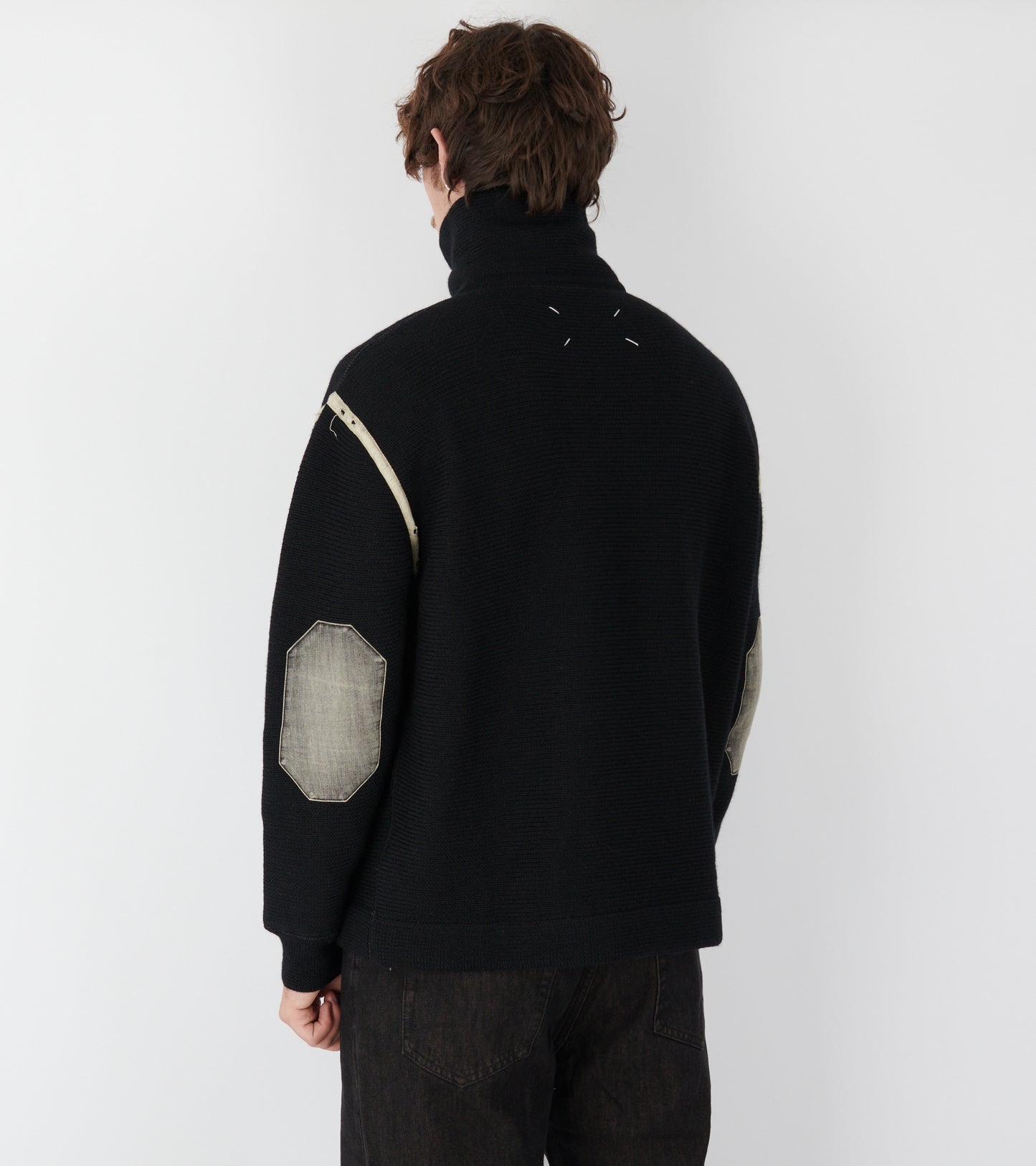Chunky Wool Half-zip Black