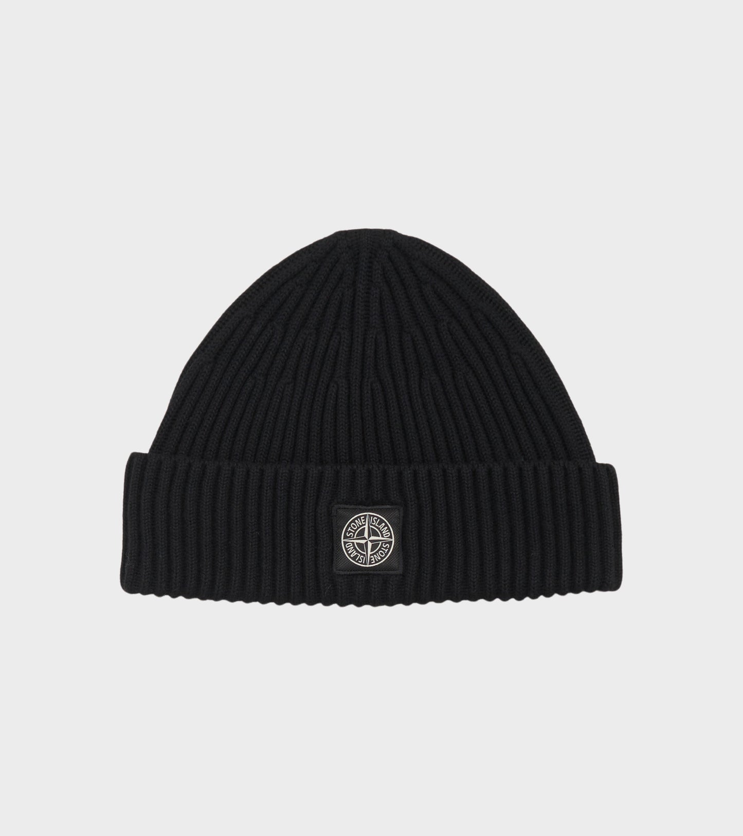 Rib Wool Logo Beanie Black