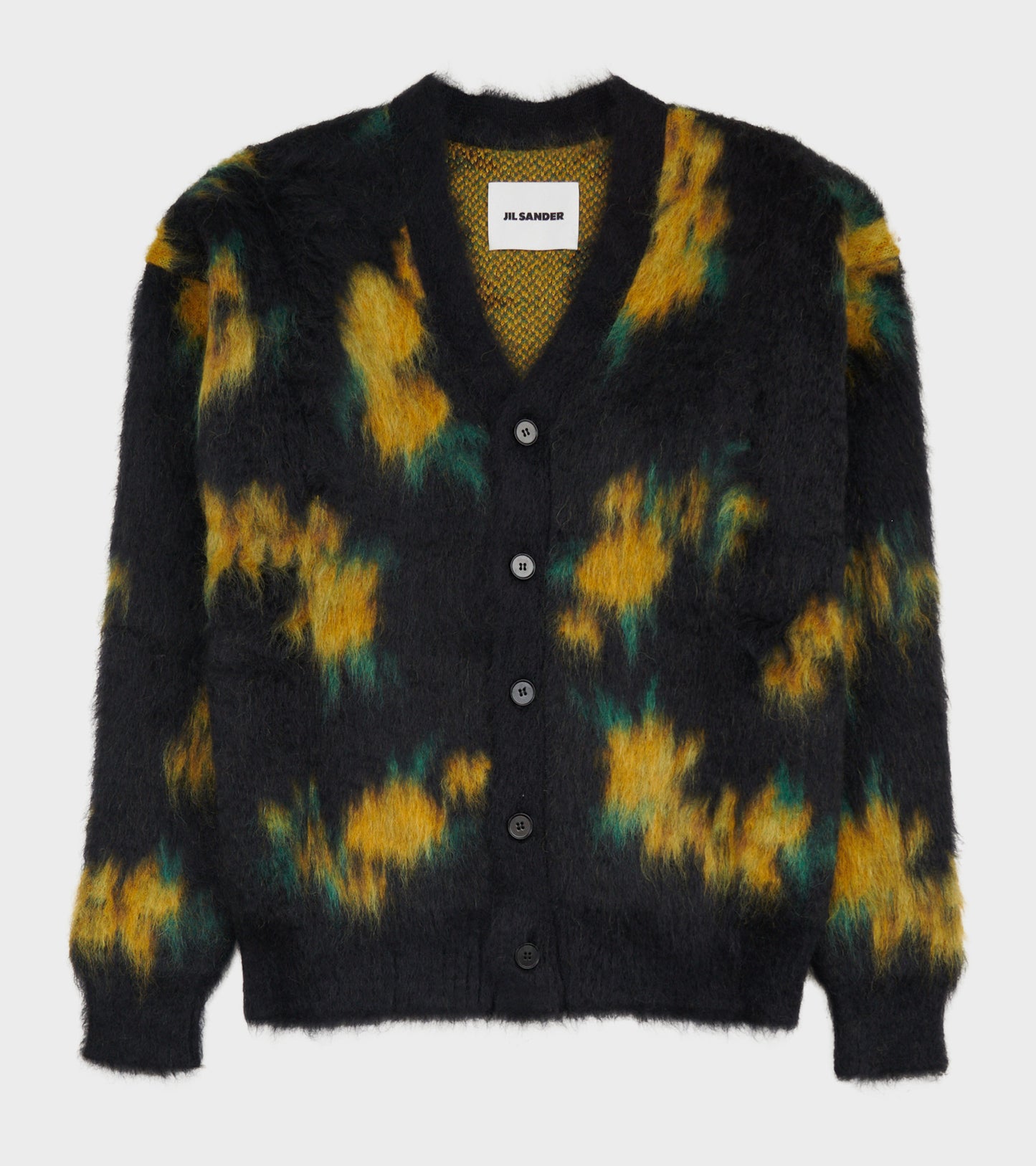 Floral Double Face Jacquard Knit Cardigan Black/Multi