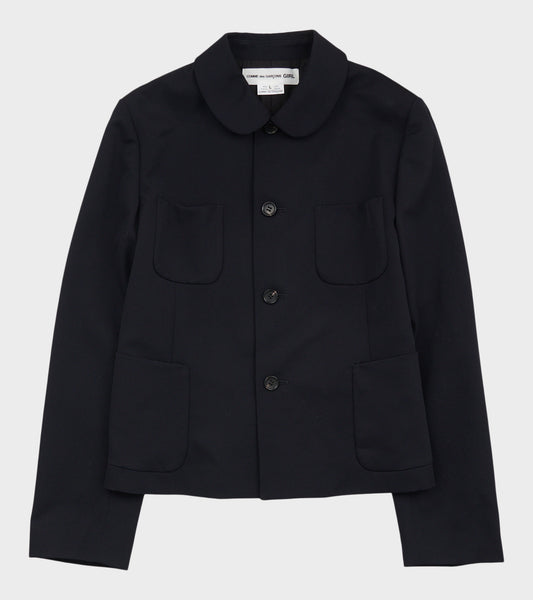 Round Collar Jacket Navy