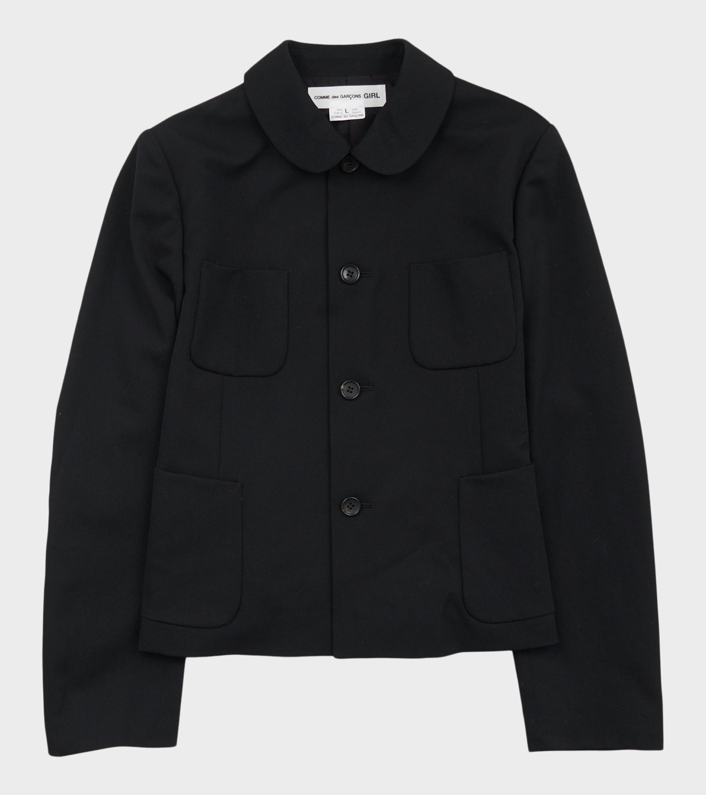 Round Collar Jacket Black