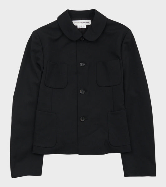 Round Collar Jacket Black