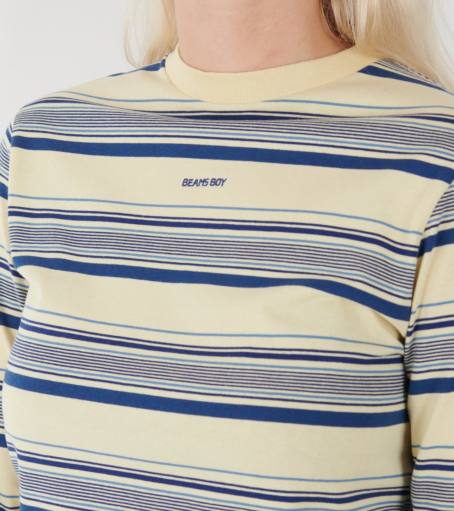 Mini Logo L/S T-shirt Ivory/Blue Stripes
