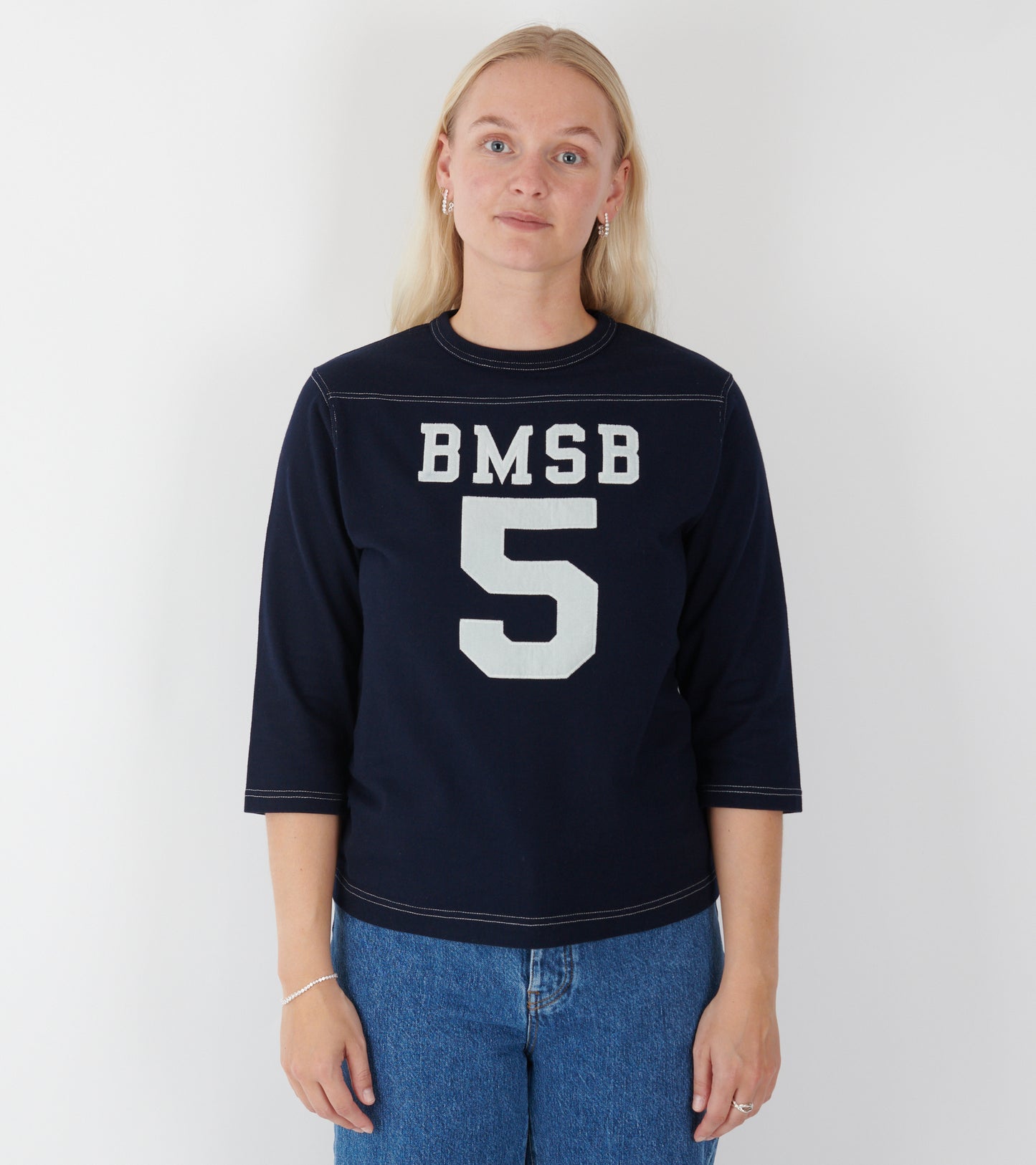 Baseball 3/4 Sleeved T-shirt Dark Navy/White