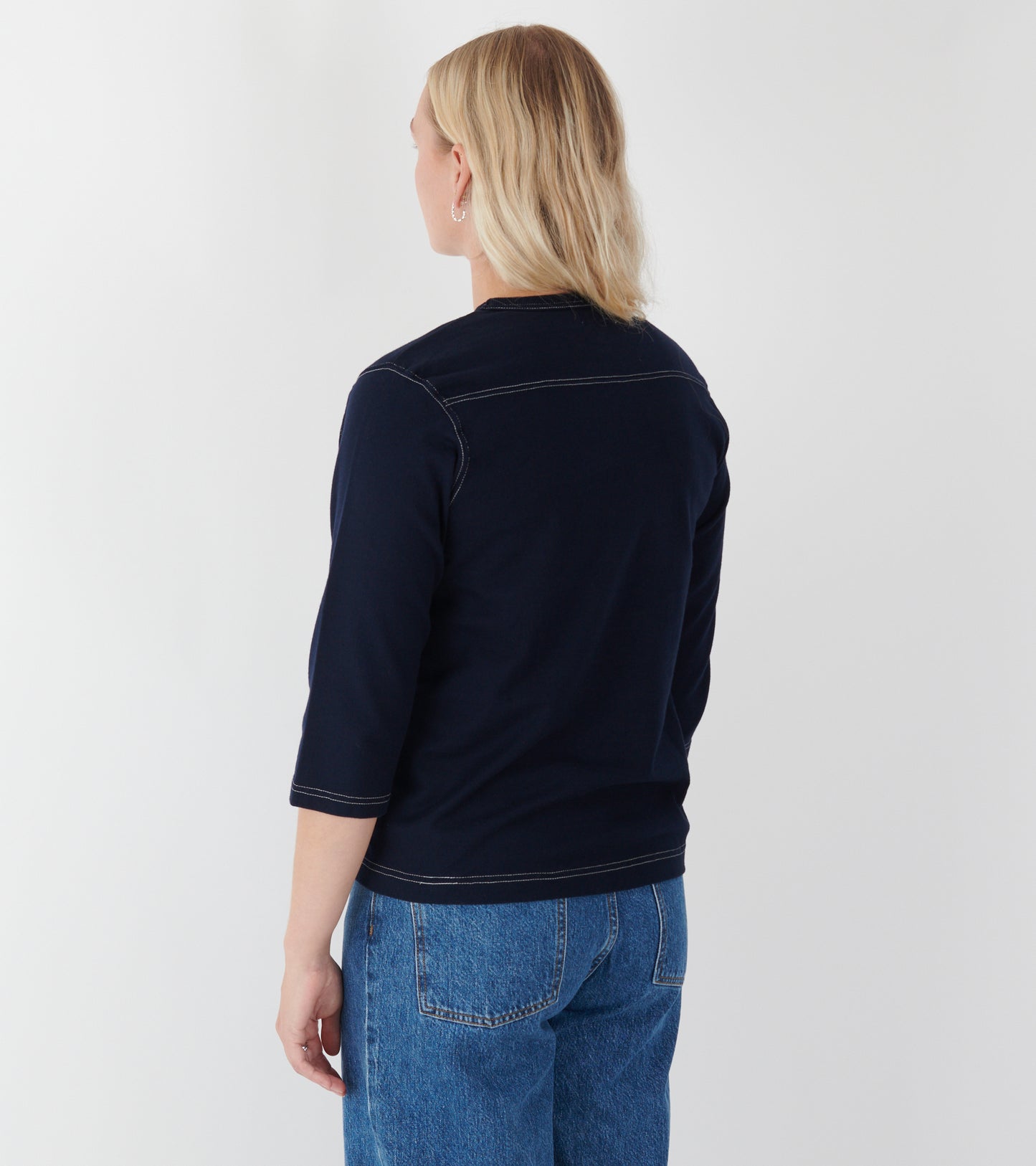 Baseball 3/4 Sleeved T-shirt Dark Navy/White