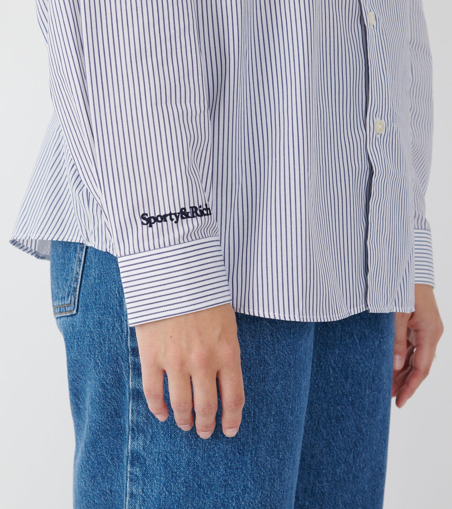 Yankees Serif Oversized Shirt Navy Striped