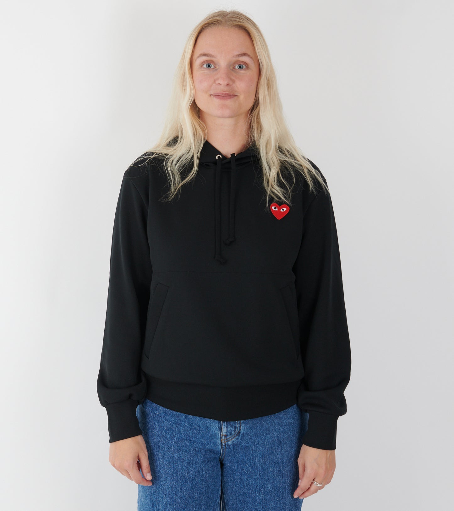 U Red Heart Hoodie Black