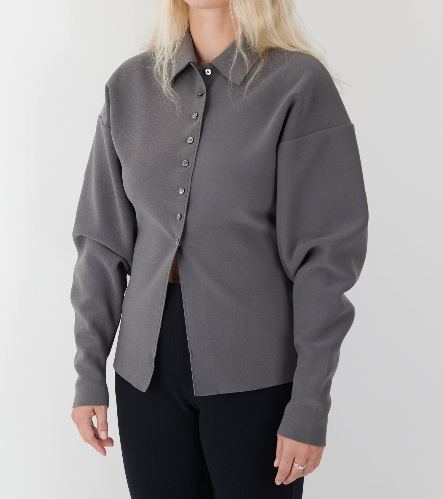 Lay3 Point Collar Cardigan Silver