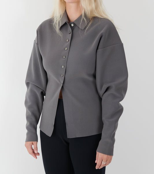 Lay3 Point Collar Cardigan Silver