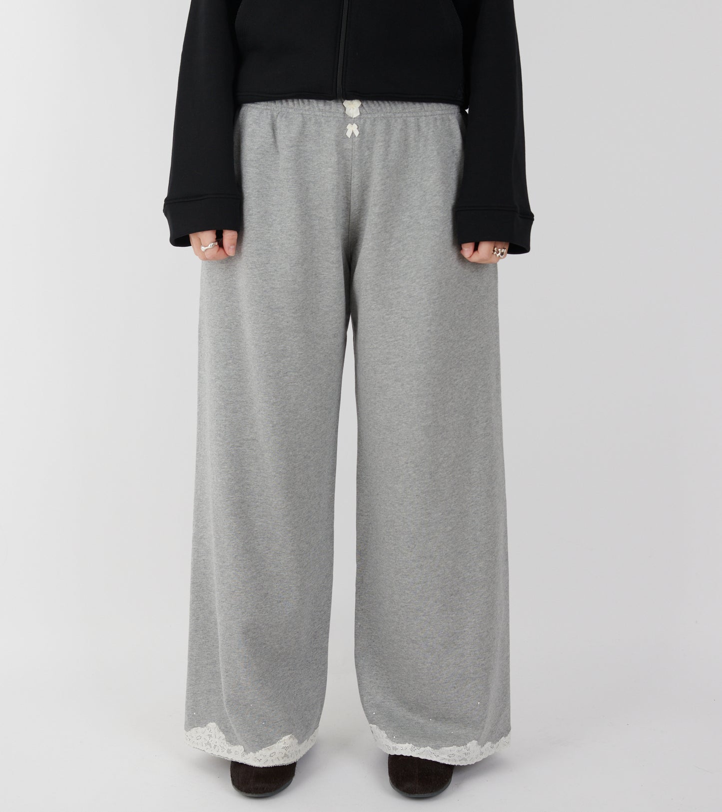 Lace Sweatpants Dark Grey Melange
