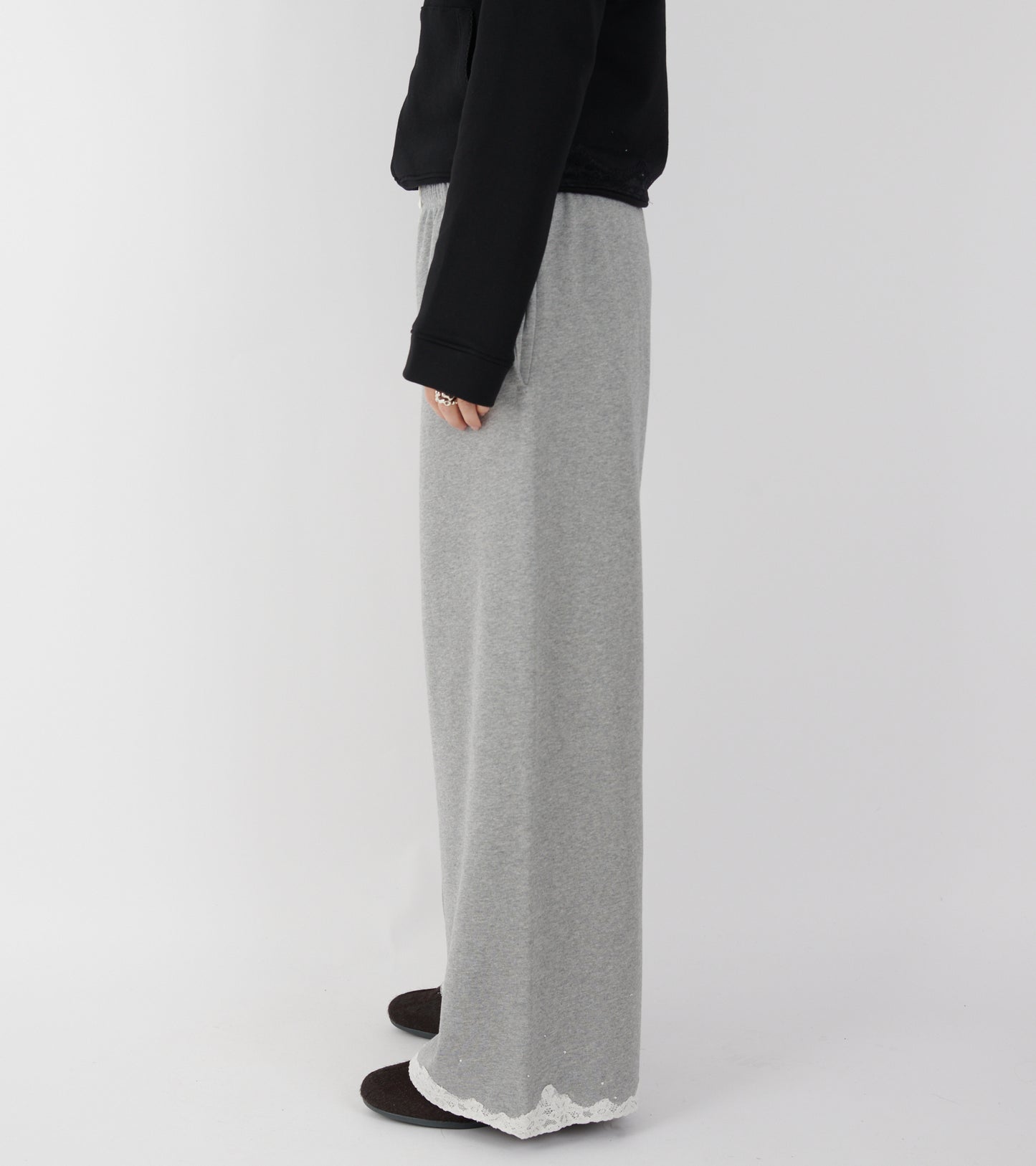 Lace Sweatpants Dark Grey Melange