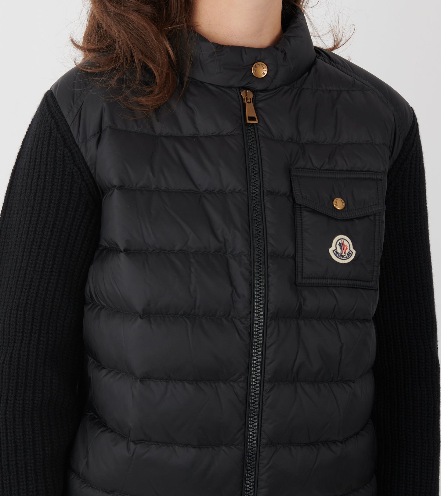 Padded Wool & Cashmere Zip Up Cardigan Black